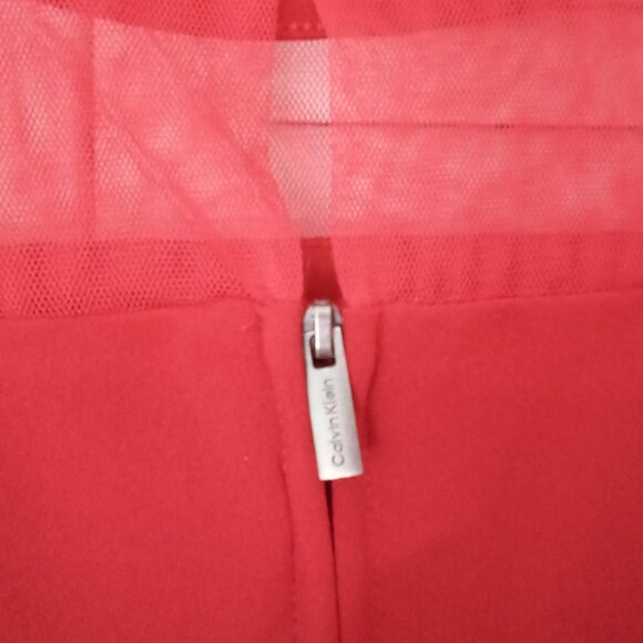 CALVIN KLEIN 8 GIRLS FLARE RED HOLIDAY PARTY CHRISTMAS SHEER SATIN BOW KEY HOLE - Picture 5 of 13